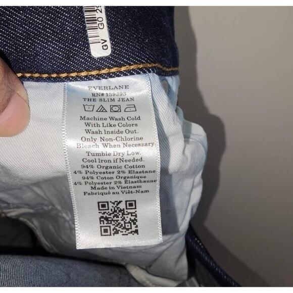 Everlane Mens The Slim 4-Way Stretch Organic Jean Deep Indigo Size 31X28 - Picture 8 of 8